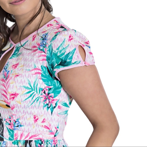 Hell Bunny Toucan Mid Dress w/ Pockets Size US XS / EU8 - Picture 4 of 11